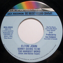 Elton John Sorry Seems To Be The Hardest Word USED VINYL 7INCH SINGLE 45 RPM