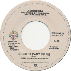 Ambrosia (2) Biggest Part Of Me VINYL 7" USED
