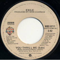 Exile (7) You Thrill Me / One Step At A Time VINYL 7" USED