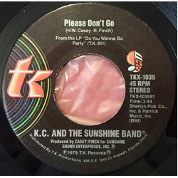 KC & The Sunshine Band Please Don't Go VINYL 7" USED
