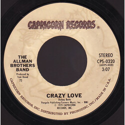 The Allman Brothers Band Crazy Love USED VINYL 7INCH 45 RPM