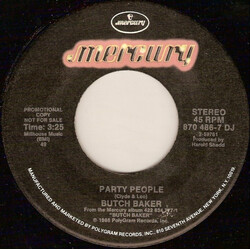 Butch Baker (4) Party People USED VINYL 7INCH 45 RPM SINGLE PROMO STEREO