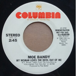 Moe Bandy My Woman Loves The Devil Out Of Me USED VINYL 7INCH 45 RPM SINGLE PROMO STEREO