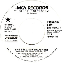 Bellamy Brothers Kids Of The Baby Boom USED VINYL 7INCH 45 RPM SINGLE PROMO STEREO
