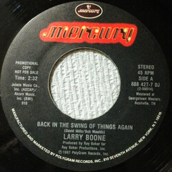 Larry Boone (2) Back In The Swing Of Things Again USED VINYL 7INCH 45 RPM PROMO