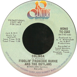 Fiddlin' Frenchie Burke And The Outlaws Colinda USED VINYL 7INCH 45 RPM PROMO STEREO MONO