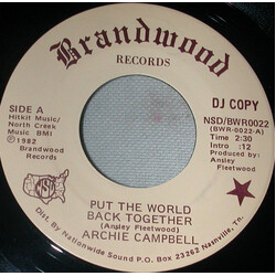Archie Campbell Put The World Back Together USED VINYL 7INCH 45 RPM PROMO