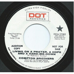 The Compton Brothers Living On A Prayer, A Hope And A Hand-Me-Down USED VINYL 7INCH 45 RPM PROMO