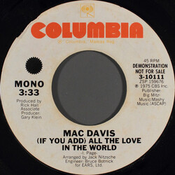 Mac Davis (If You Add) All The Love In The World USED VINYL 7INCH 45 RPM PROMO STEREO MONO