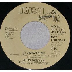 John Denver It Amazes Me USED VINYL 7INCH 45 RPM PROMO STEREO MONO