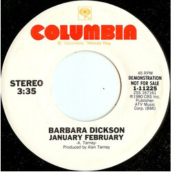 Barbara Dickson January February USED VINYL 7INCH 45 RPM PROMO STEREO