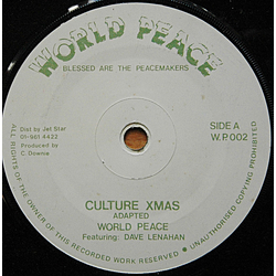 World Peace & Disarmament Culture Xmas Vinyl 7" USED