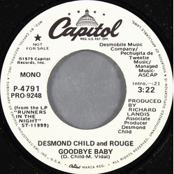 Desmond Child And Rouge Goodbye Baby Vinyl 7" USED