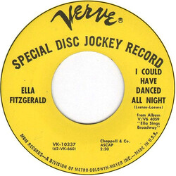 Ella Fitzgerald I Could Have Danced All Night / I've Grown Accustomed To Your Face USED VINYL 7INCH PROMO