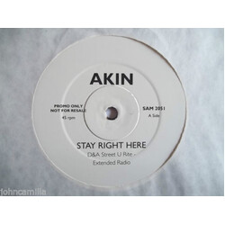 Akin Stay Right Here USED VINYL PROMO 12INCH 45 RPM