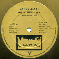 Carol Jiani Hit 'N' Run Lover VINYL 12" USED