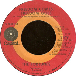The Fortunes Freedom Comes, Freedom Goes / There's A Man USED VINYL 7INCH 45 RPM SINGLE STEREO