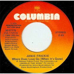 Janie Fricke Where Does Our Love Go (When It's Gone) USED VINYL 7INCH 45 RPM PROMO