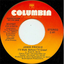 Janie Fricke I'll Walk Before I'll Crawl USED VINYL 7INCH 45 RPM PROMO