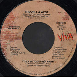 David Frizzell & Shelly West It's A Be Together Night USED VINYL 7INCH 45 RPM PROMO STYRENE STEREO