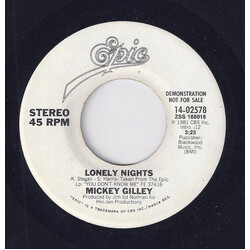 Mickey Gilley Lonely Nights USED VINYL 7INCH 45 RPM PROMO