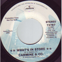 Carmine & Co. What's In Store / What Would I Do Without Your Love USED VINYL 7INCH 45 RPM PROMO STYRENE