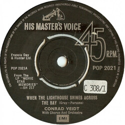 Conrad Veidt / Binnie Barnes When The Lighthouse Shines Across The Bay / I Liked His Little Black Moustache USED VINYL 7INCH 45 RPM SINGLE