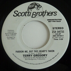 Terry Gregory Pardon Me, But This Heart's Taken USED VINYL 7INCH 45 RPM SINGLE PROMO STEREO