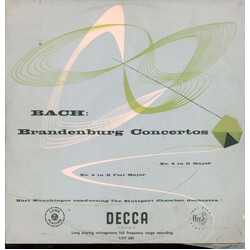 Johann Sebastian Bach / Karl Münchinger / Stuttgarter Kammerorchester Brandenburg Concertos No. 4 In G Major / No. 6 In B Flat Major Vinyl LP USED
