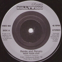 Renée & Renato Save Your Love VINYL 7" USED