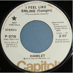 Hamlet (7) I Feel Like Smiling (Tonight) USED VINYL 7INCH 45 RPM SINGLE STEREO MONO