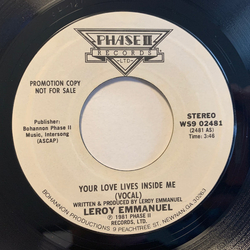 Leroy Emmanuel Your Love Lives Inside Me Vinyl 7" USED