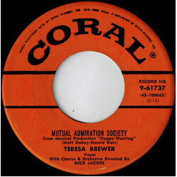 Teresa Brewer Mutual Admiration Society USED VINYL 7INCH 45 RPM