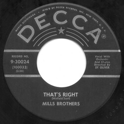 The Mills Brothers That's Right b/w Don't Get Caught USED VINYL 7INCH 45 RPM