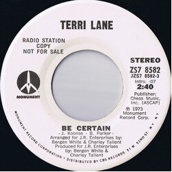 Terri Lane Be Certain USED VINYL 7INCH 45 RPM PROMO STEREO MONO