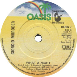 Giorgio Moroder What A Night / If You Weren't Afraid USED VINYL 7INCH 45 RPM SINGLE