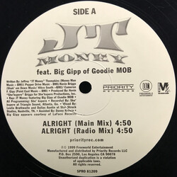 JT Money / Big Gipp Alright USED VINYL 12INCH SINGLE PROMO