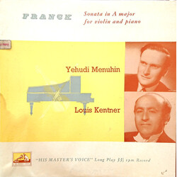 César Franck / Yehudi Menuhin / Louis Kentner Sonata In A Major For Violin And Piano Vinyl LP USED