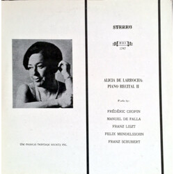 Alicia De Larrocha Piano Recital II Vinyl LP USED