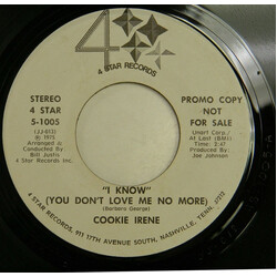 Cookie Irene I Know (You Don't Love Me No More) USED VINYL 7INCH SINGLE PROMO