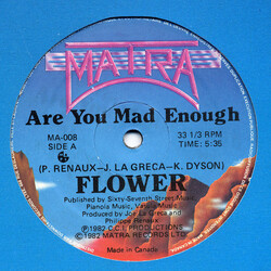 Flower (2) Are You Mad Enough USED VINYL 12INCH 33 S RPM