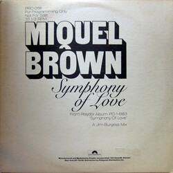 Miquel Brown Symphony Of Love USED VINYL 12INCH 33 S RPM PROMO