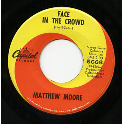 Matthew Moore Face In The Crowd USED VINYL 7INCH 45 RPM SINGLE
