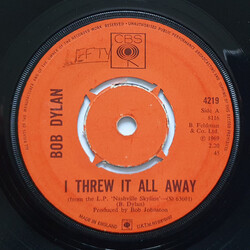 Bob Dylan I Threw It All Away USED VINYL 7INCH 45 RPM SINGLE