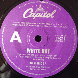 Red Rider White Hot USED VINYL 7INCH 45 RPM SINGLE