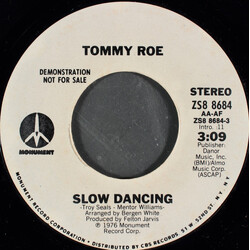 Tommy Roe Slow Dancing USED VINYL 7INCH 45 RPM SINGLE PROMO STYRENE STEREO MONO