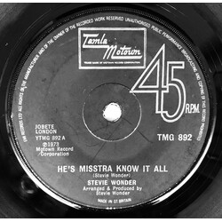 Stevie Wonder He's Misstra Know It All USED VINYL 7INCH 45 RPM SINGLE