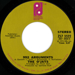 The O'Jays 992 Arguments USED VINYL 7INCH 45 RPM SINGLE STYRENE