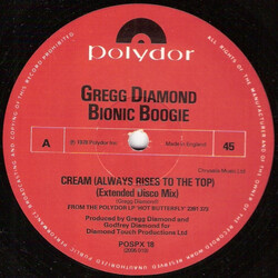 Gregg Diamond / Bionic Boogie Cream (Always Rises To The Top) VINYL 12" USED