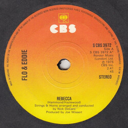 Flo & Eddie Rebecca USED VINYL 7INCH 45 RPM SINGLE